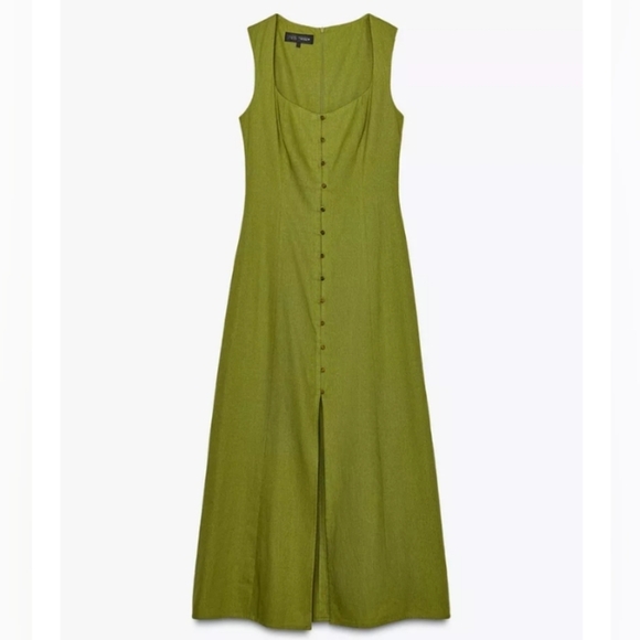 Zara Linen Midi Dress - Picture 3 of 6